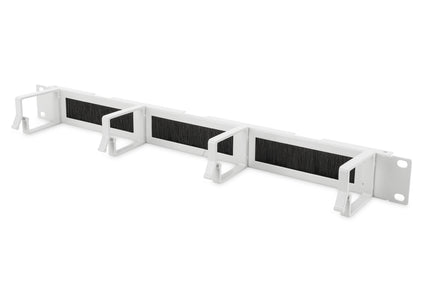 19 inch cable holder with brush 1U light gray