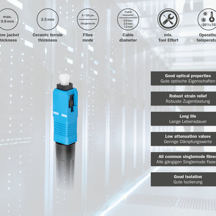 SC/UPC LWL-Fast Connector Field installation singlemode (10 pieces)