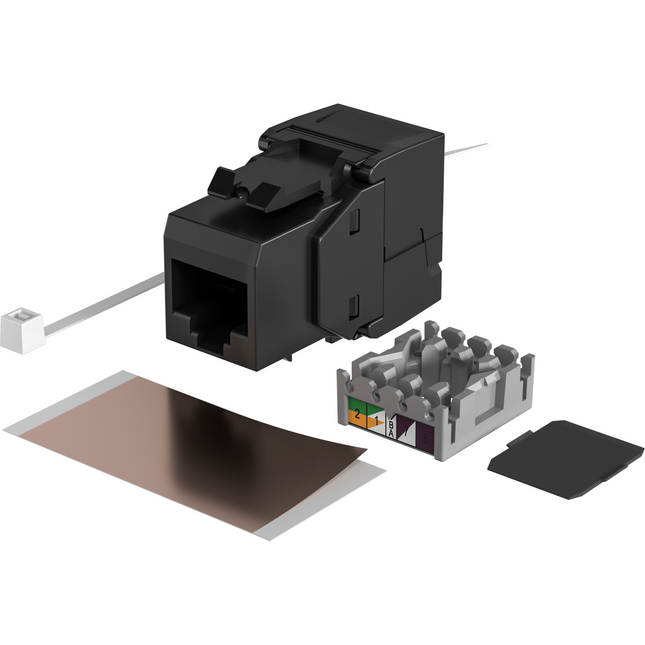 CAT6 Keystone RJ45 unshielded zwart