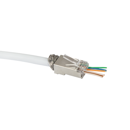 Doorsteek CAT6a Connector RJ45 - STP 10 stuks voor soepele en stugge kabel