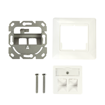 Keystone Faceplate for 2 Keystone Jacks RAL9010 White
