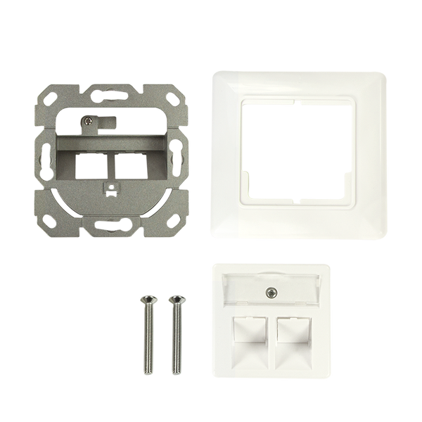 Inbouwdoos voor 2 Keystones – Design compatibel (RAL 9010)