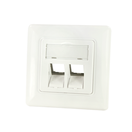 Keystone Faceplate for 2 Keystone Jacks RAL9010 White