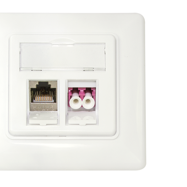 Inbouwdoos voor 2 Keystones – Design compatibel (RAL 9010)