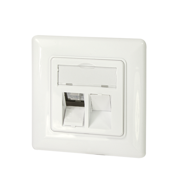 Inbouwdoos voor 2 Keystones – Design compatibel (RAL 9010)