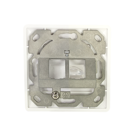 Keystone Faceplate for 2 Keystone Jacks RAL9010 White
