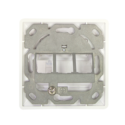 Flush-mounted box for 3 Keystones – Design compatible (RAL 9010)