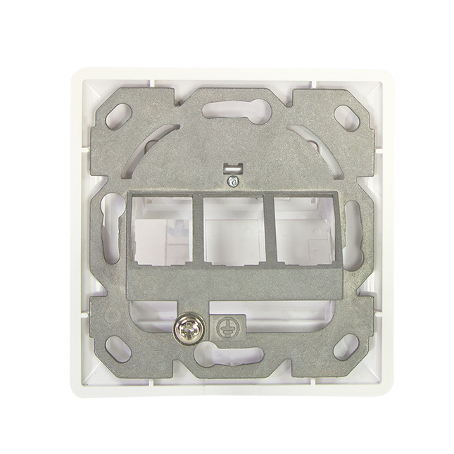 Inbouwdoos voor 3 Keystones – Design compatibel (RAL 9010)