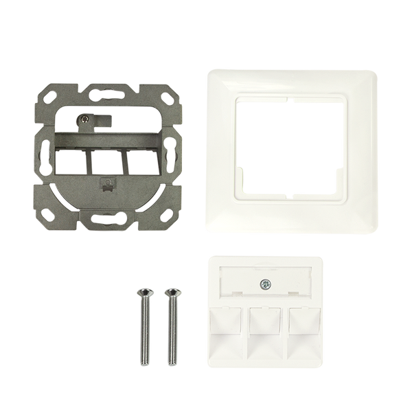 Inbouwdoos voor 3 Keystones – Design compatibel (RAL 9010)