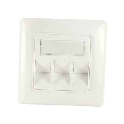 Flush-mounted box for 3 Keystones – Design compatible (RAL 9010)