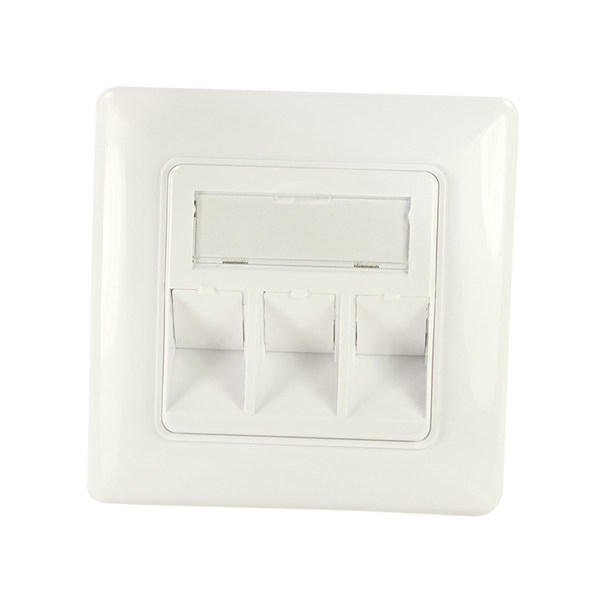 Inbouwdoos voor 3 Keystones – Design compatibel (RAL 9010)
