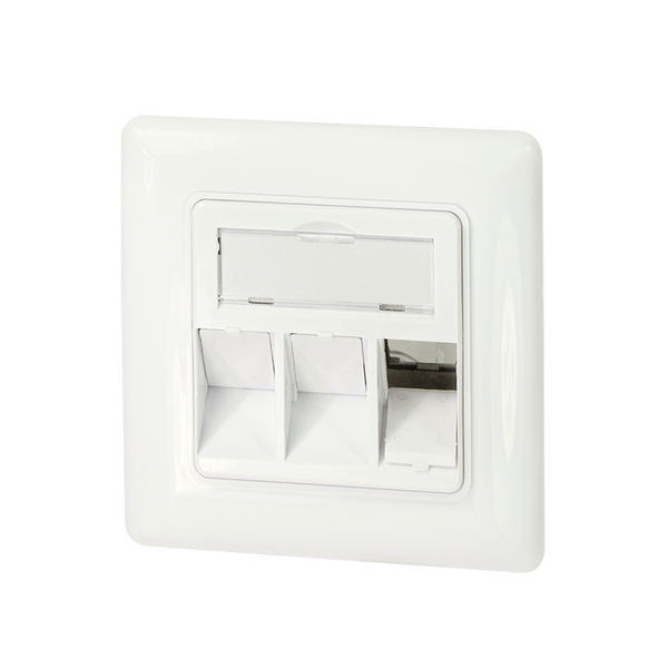 Inbouwdoos voor 3 Keystones – Design compatibel (RAL 9010)