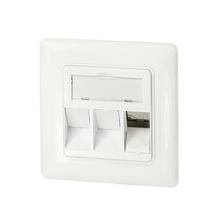 Flush-mounted box for 3 Keystones – Design compatible (RAL 9010)