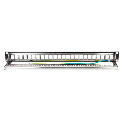 Keystone Patch Panel for 24 Ports SNAP IN Unshielded RAL9005 Black