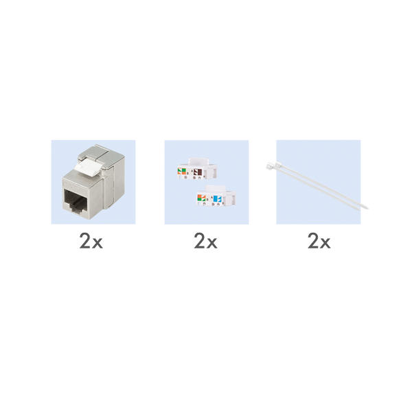 Combi Inbouw + opbouwdoos CAT6a 2x RJ45 RAL9003