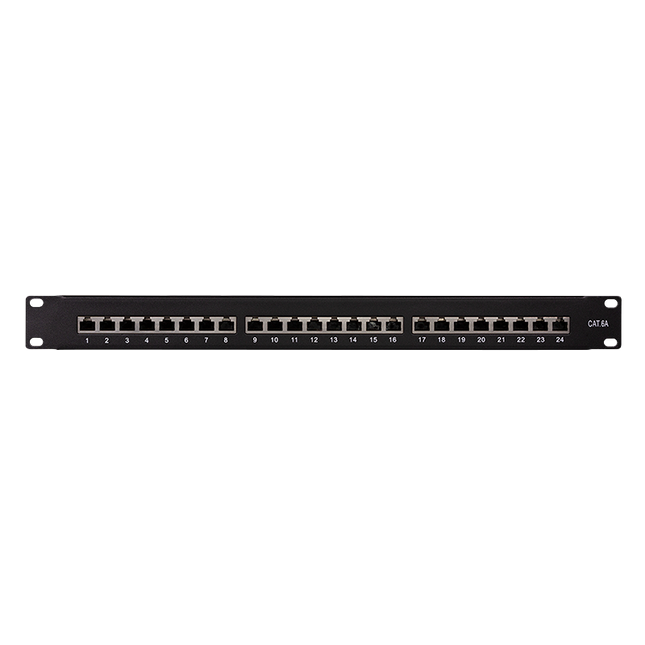 Cat6a Patch Panel 24 Port RJ45 Shielded