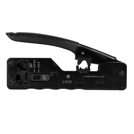 Crimp tool for CAT5e-CAT7 modular plugs