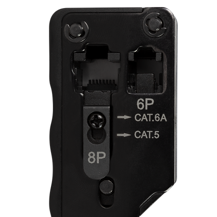 Crimp tool for CAT5e-CAT7 modular plugs