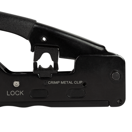 Crimp tool for CAT5e-CAT7 modular plugs