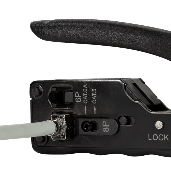 Professionele krimptang voor RJ45, RJ11 en RJ12 connectoren