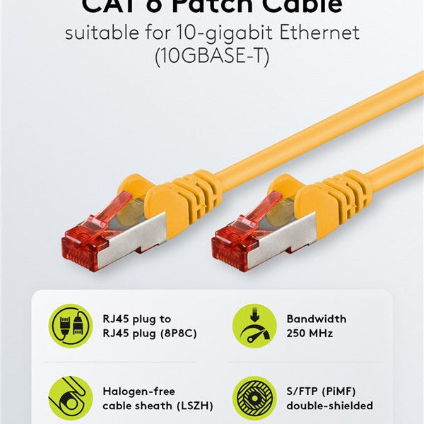 Cat6 S/FTP LSZH 0.25M Yellow