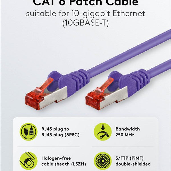 Cat6 S/FTP LSZH 0.25M Violet