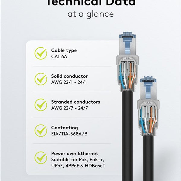 CAT6a Toolless Connector RJ45 - STP