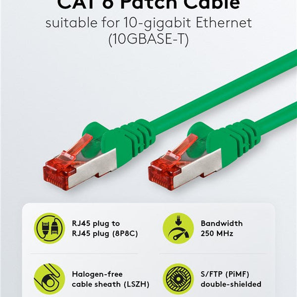 Cat6 S/FTP LSZH 2M Green