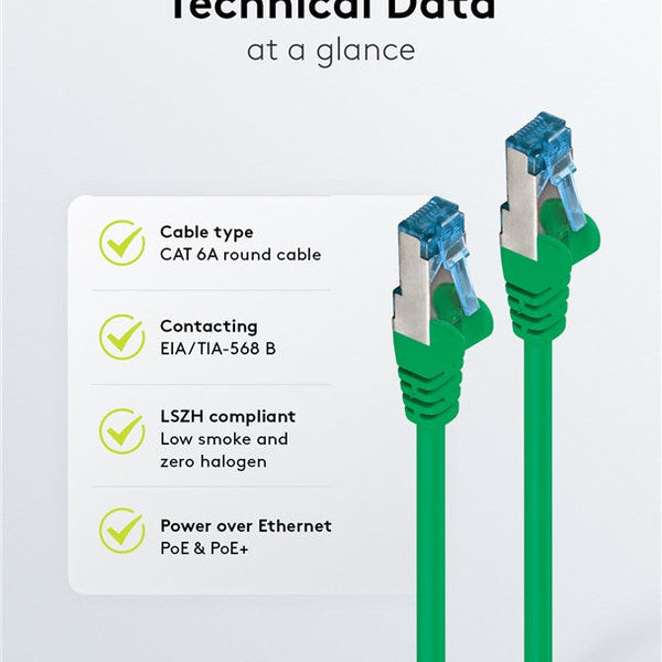 Cat6a S/FTP LSZH 20M Green