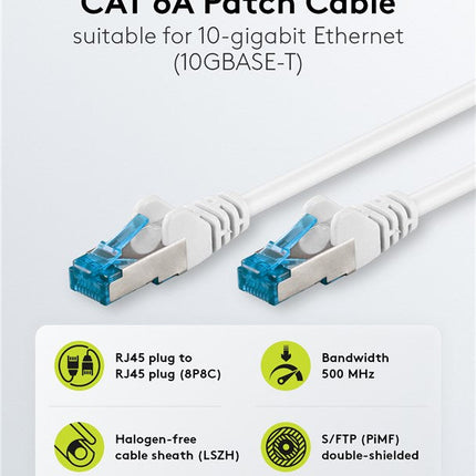Cat6a S/FTP LSZH 50M White