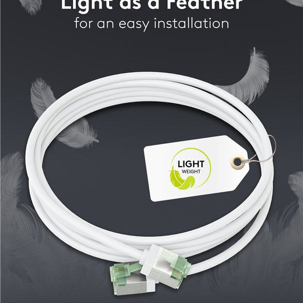 Ultra-flexible 0.50 M CAT 8.1 patch cable, slim, U/FTP, white