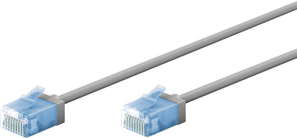 Ultra flexible 10M CAT 6A patch cable, thin, U/UTP, gray