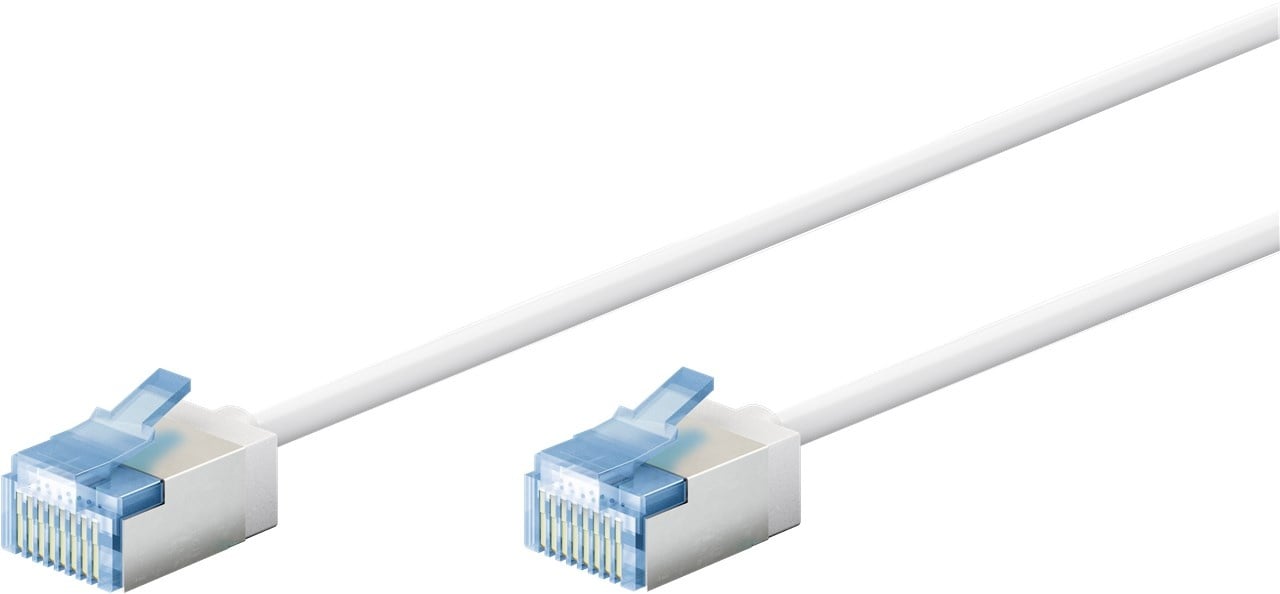 Ultraflexibele 1M CAT 6A-patchkabel, slank, U/FTP, wit