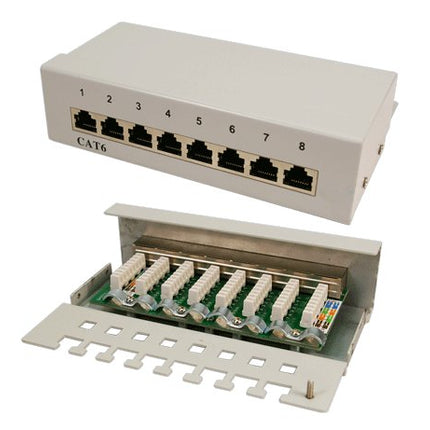 Cat6 8 Port Patch Panel RAL 7035