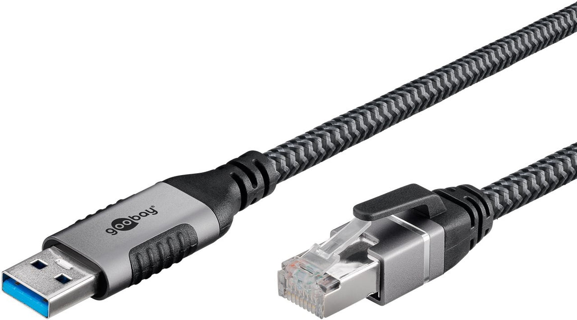 USB-A 3.0 naar RJ45 Ethernet kabel 3M - zwart