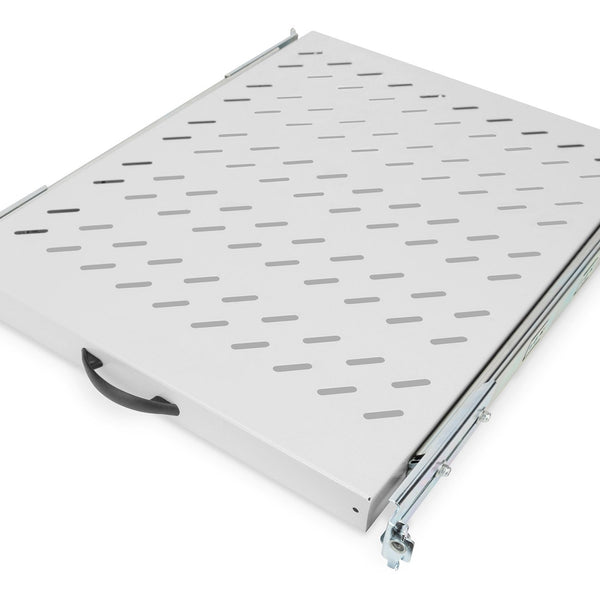 1U uitschuifbaar legbord voor 800 mm diepe rekken 40x484x568 mm, tot 25 kg, lichtgrijs (RAL 7035)