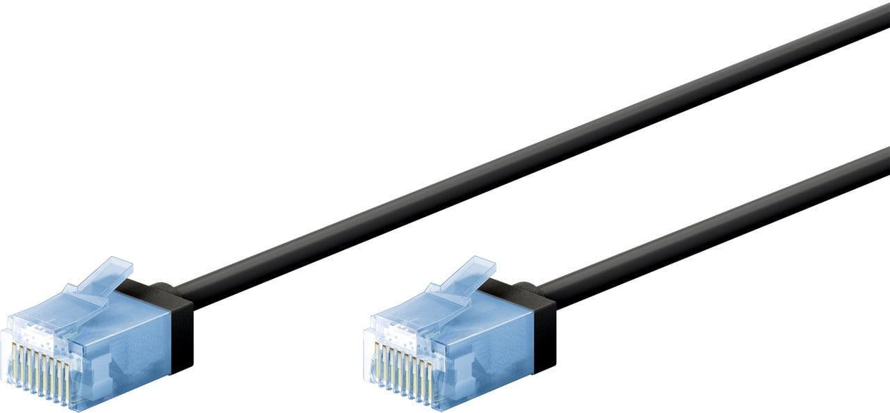 Ultra flexibele 0,5 M CAT 6A-patchkabel, dun, U/UTP, zwart