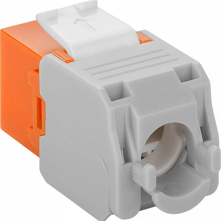 CAT6a Keystone RJ45 unshielded oranje