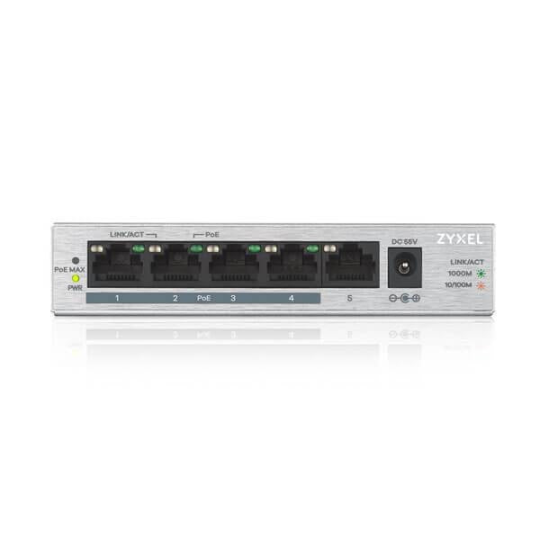 5 Poorts Power over Ethernet (PoE) Switch 10/100/1000 Mbps