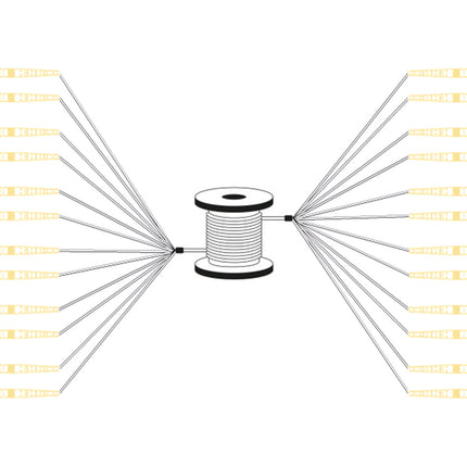 Reeds geassembleerde, 150 M universele breakout glasvezelkabel, singlemode OS2, 12 vezels, LC/UPC - LC/UPC