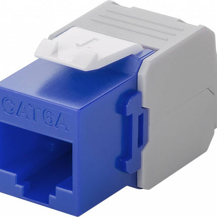 CAT6a Keystone RJ45 unshielded blauw