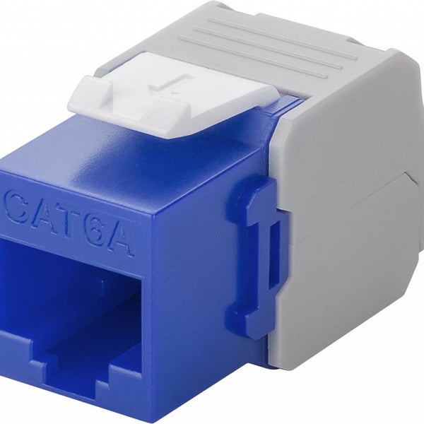 CAT6a Keystone RJ45 unshielded blauw
