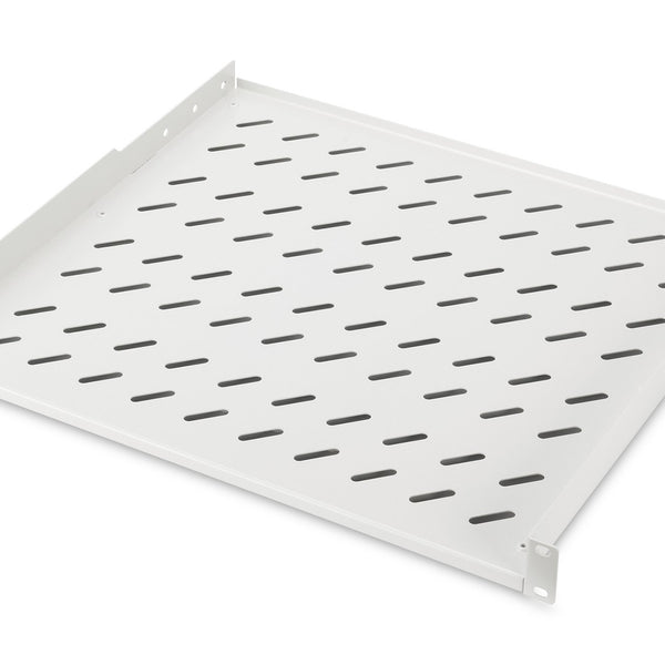 19 Inch 1U legbord voor rekken vanaf 600 mm diepte 44x482x400 mm, tot 15 kg, lichtgrijs (RAL 7035)