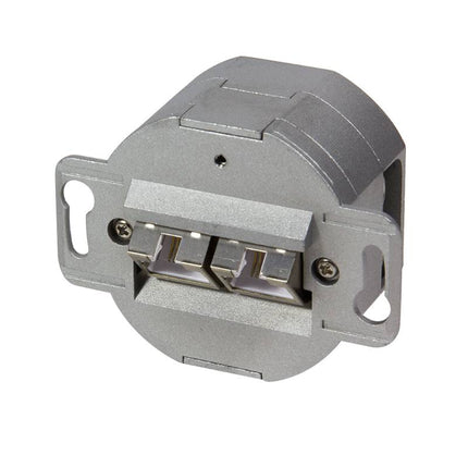 Combi Inbouw + opbouwdoos CAT6 2x RJ45 RAL9010