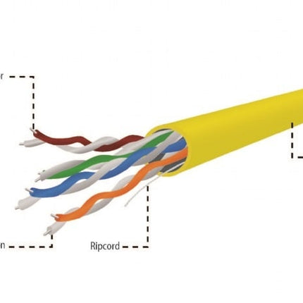 UTP CAT5e kabel stug 305M CCA Geel