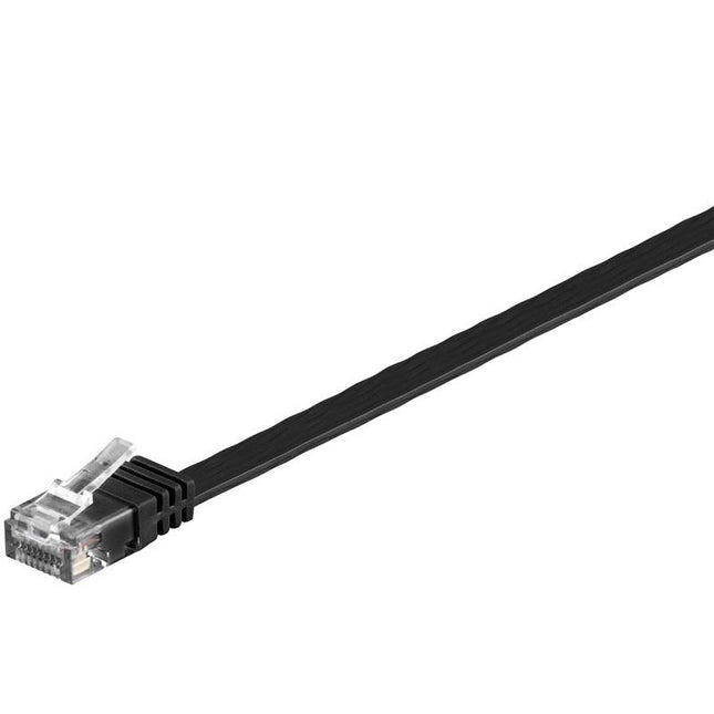 Cat6a 0.5 M platte UTP kabel zwart