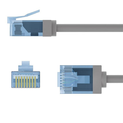 Ultra flexible 7.5M CAT 6A patch cable, thin, U/UTP, gray