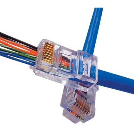 Doorsteek CAT6 Connector RJ45 - UTP 10 stuks voor soepele en stugge kabel