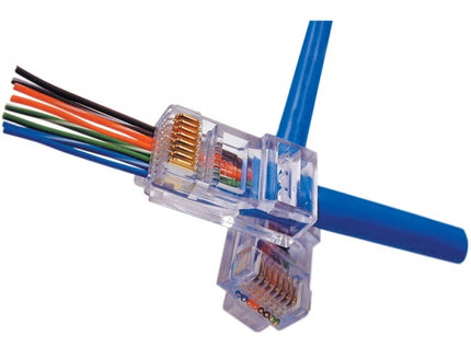 Doorsteek CAT6 Connector RJ45 - UTP 10 stuks voor soepele en stugge kabel