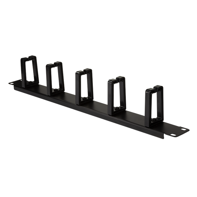 1U metal cable management bar with 5 brackets